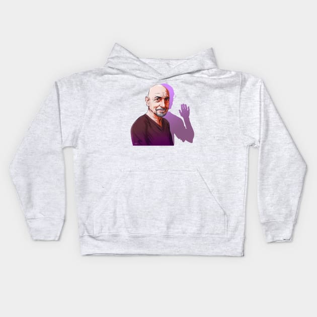 Ben Kingsley - An illustration by Paul Cemmick Kids Hoodie by PLAYDIGITAL2020